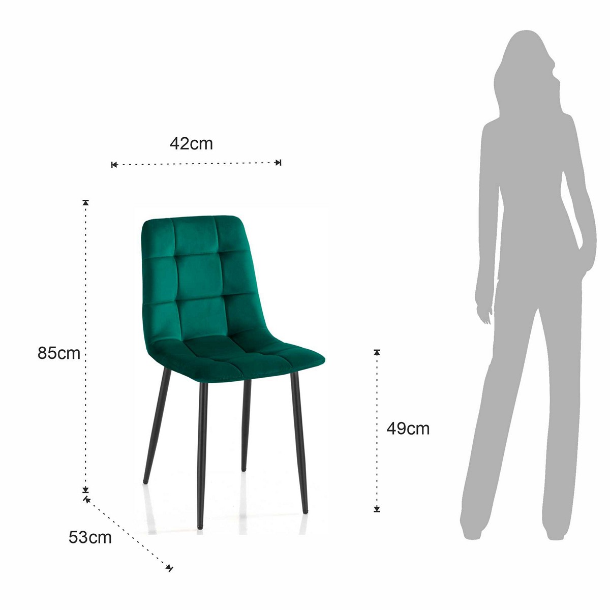 Sedia DENNIS - Verde Scuro - immagine 6