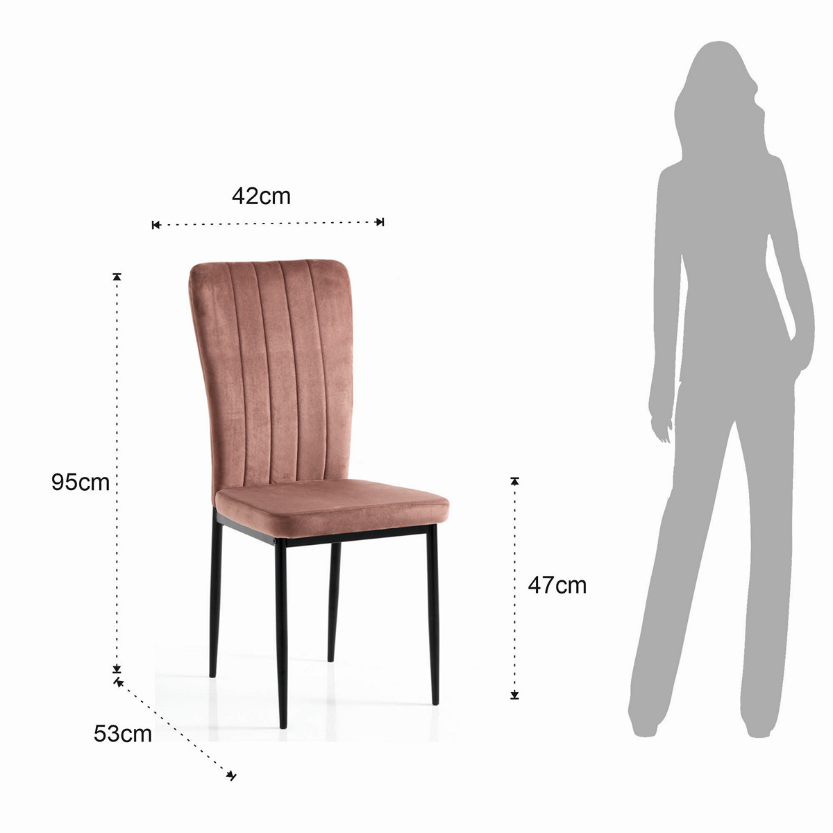 Sedia JOE - Rosa Cipria - immagine 6