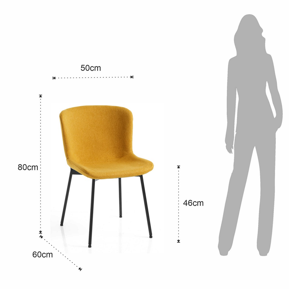 Sedia JANIS - Giallo Senape - immagine 7