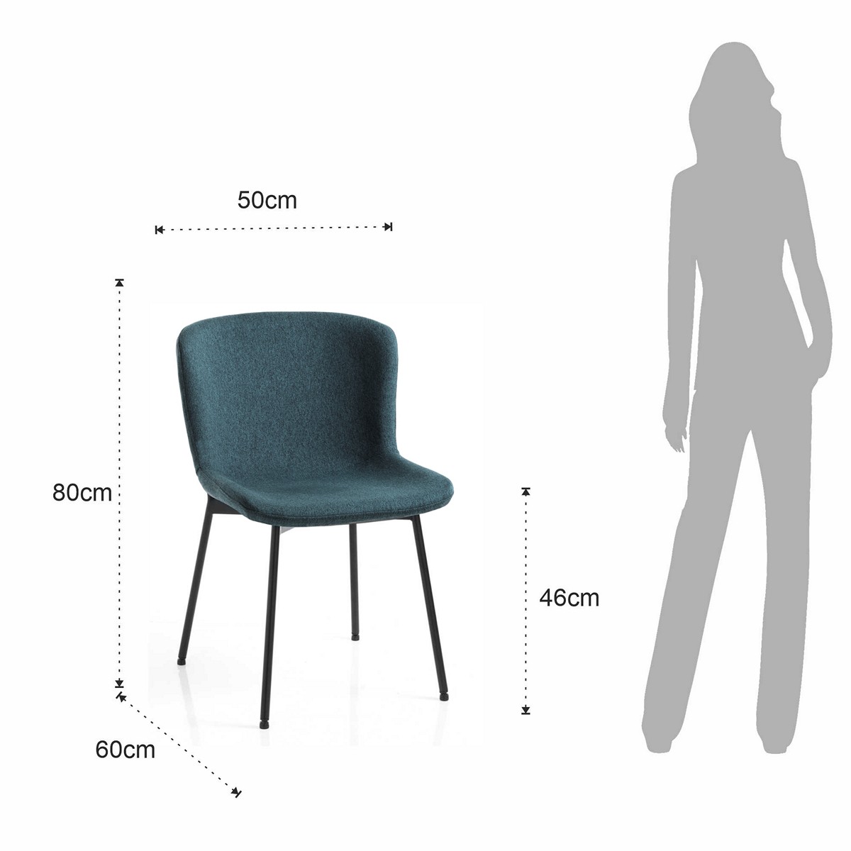 Sedia JANIS - Blu Laguna - immagine 7
