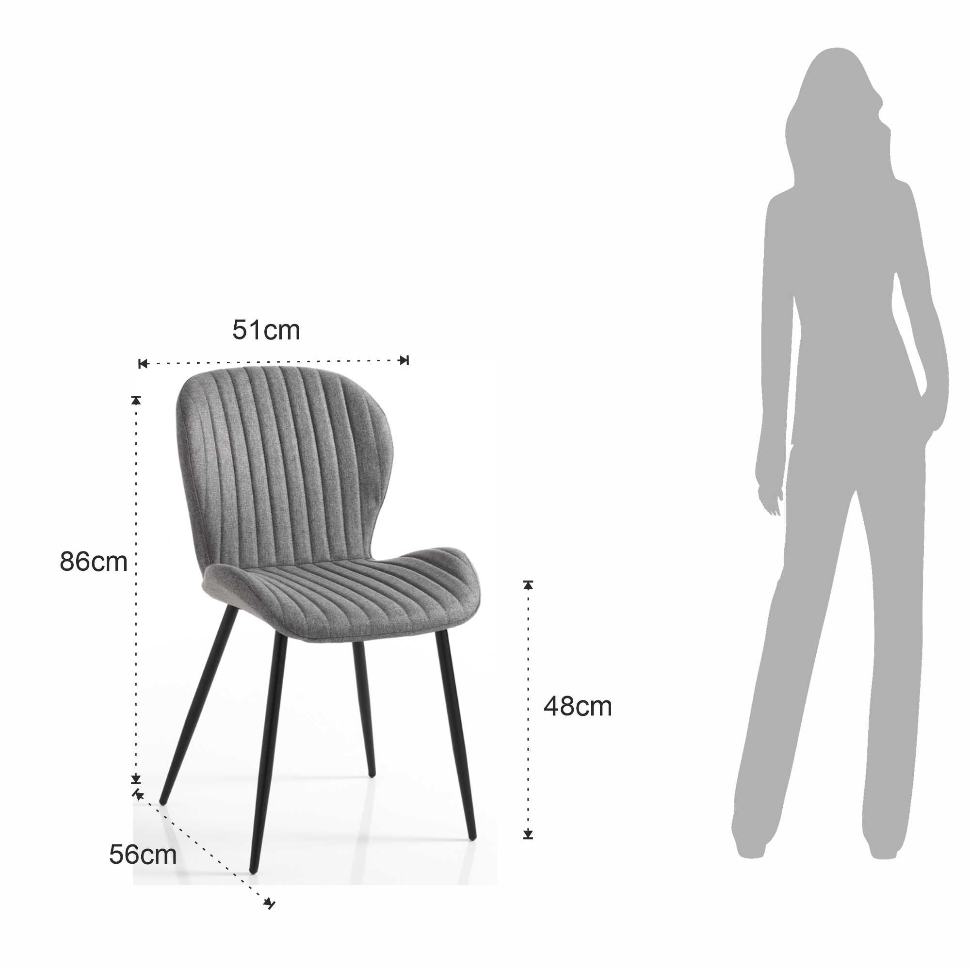 Sedia AVERY - GRIGIO - immagine 8