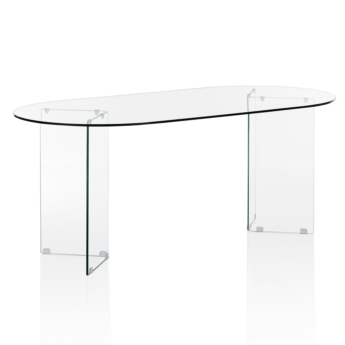 Tavolo RONNIE OVAL 180 - vetro temprato trasparente - immagine 4