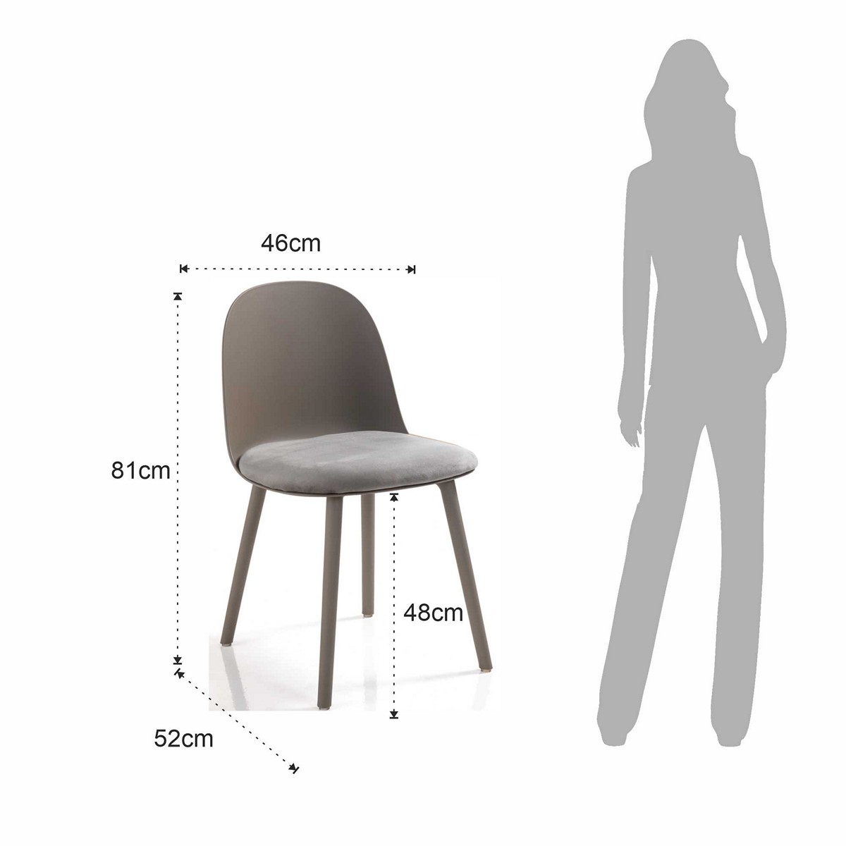 Sedia CATHERINE - GRIGIO SCURO - immagine 7