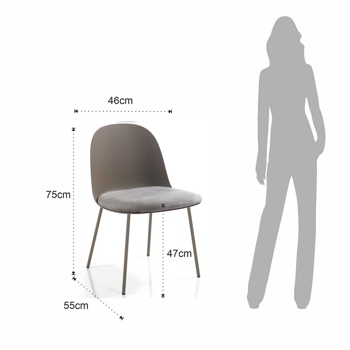 Sedia JULIE - GRIGIO SCURO - immagine 6