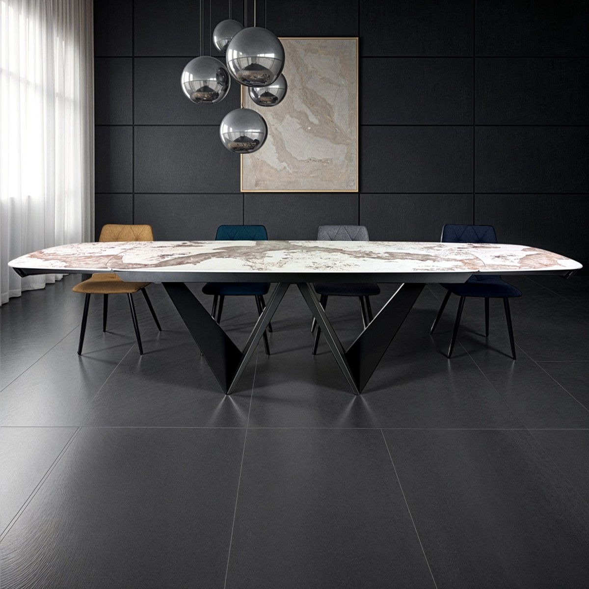 Tavolo allungabile WILLER - Grigio opaco
