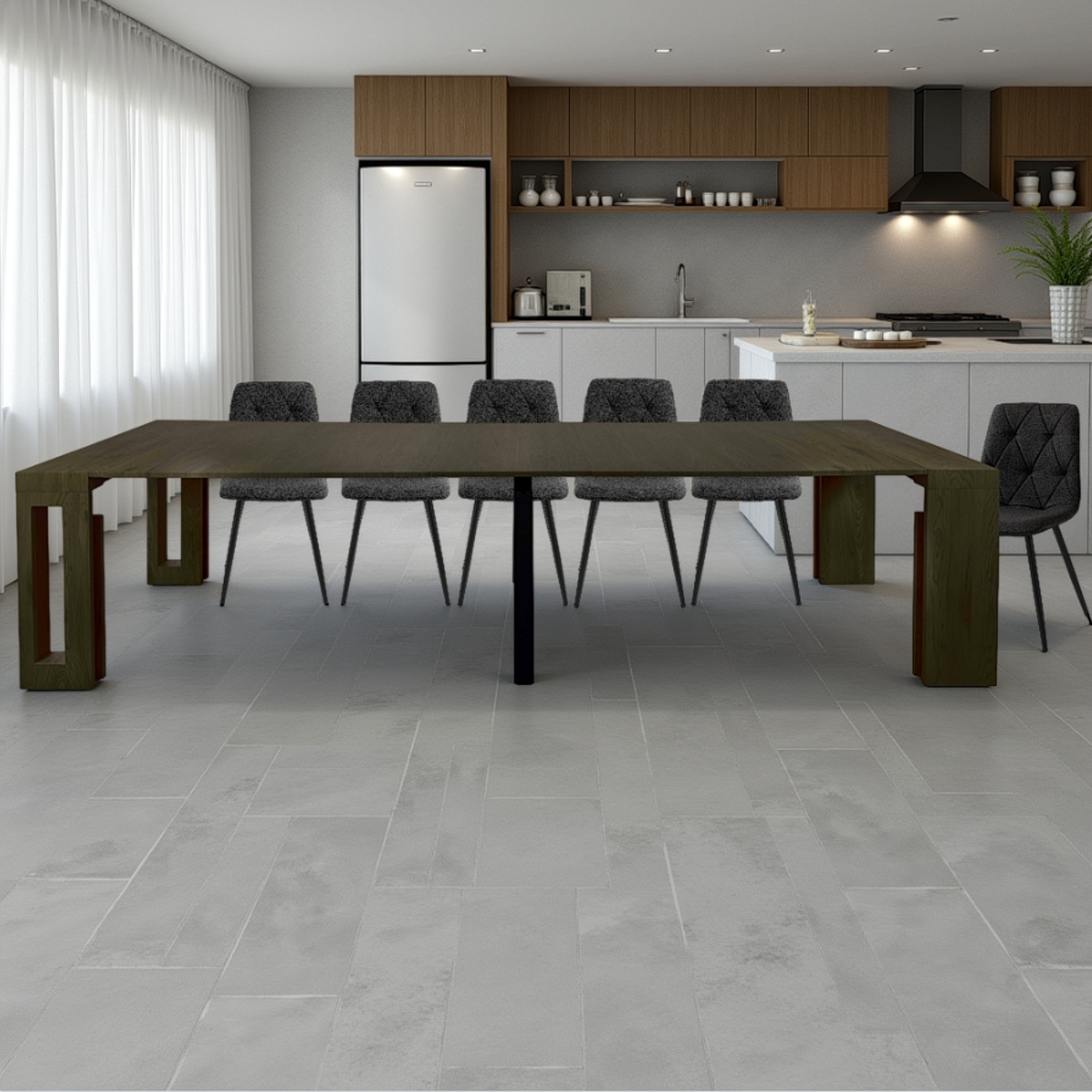 Tavolo / consolle PIER - in MDF rivestito in melamminico finitura legno Grigio - immagine 4