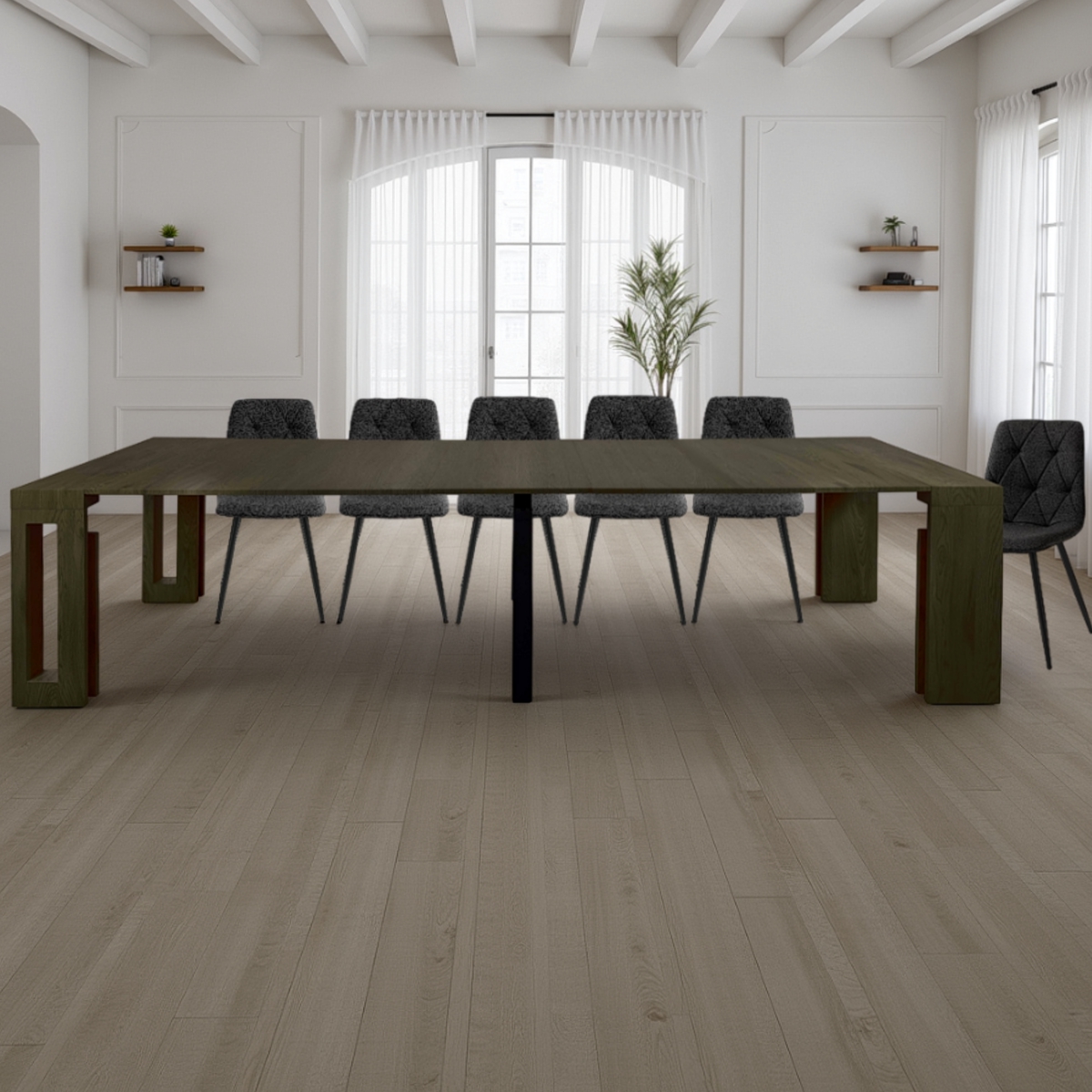 Tavolo / consolle PIER - in MDF rivestito in melamminico finitura legno Grigio - immagine 3