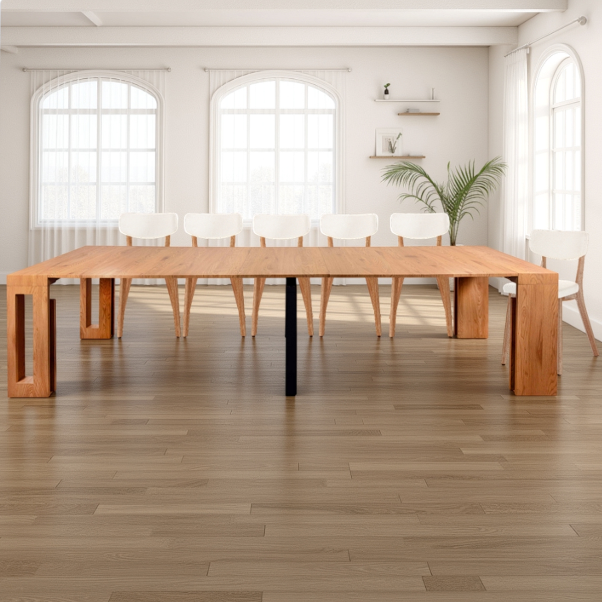 Tavolo / consolle PIER - in MDF rivestito in melamminico finitura Rovere - immagine 3