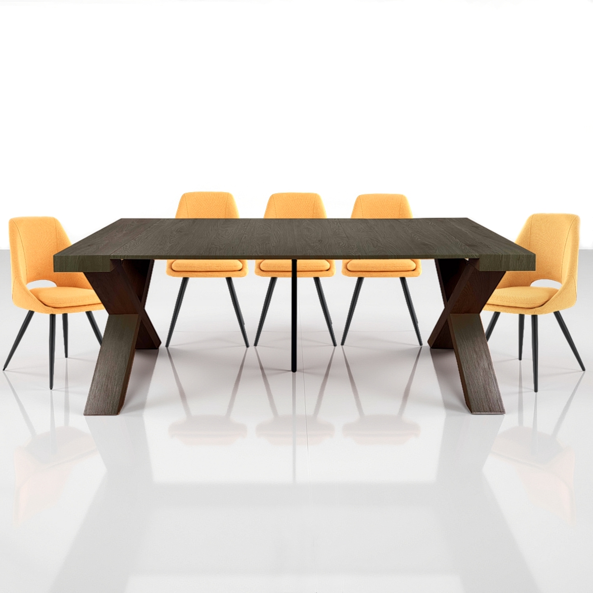 Tavolo / consolle RIBBY - in MDF rivestito in melamminico finitura legno Grigio - immagine 4