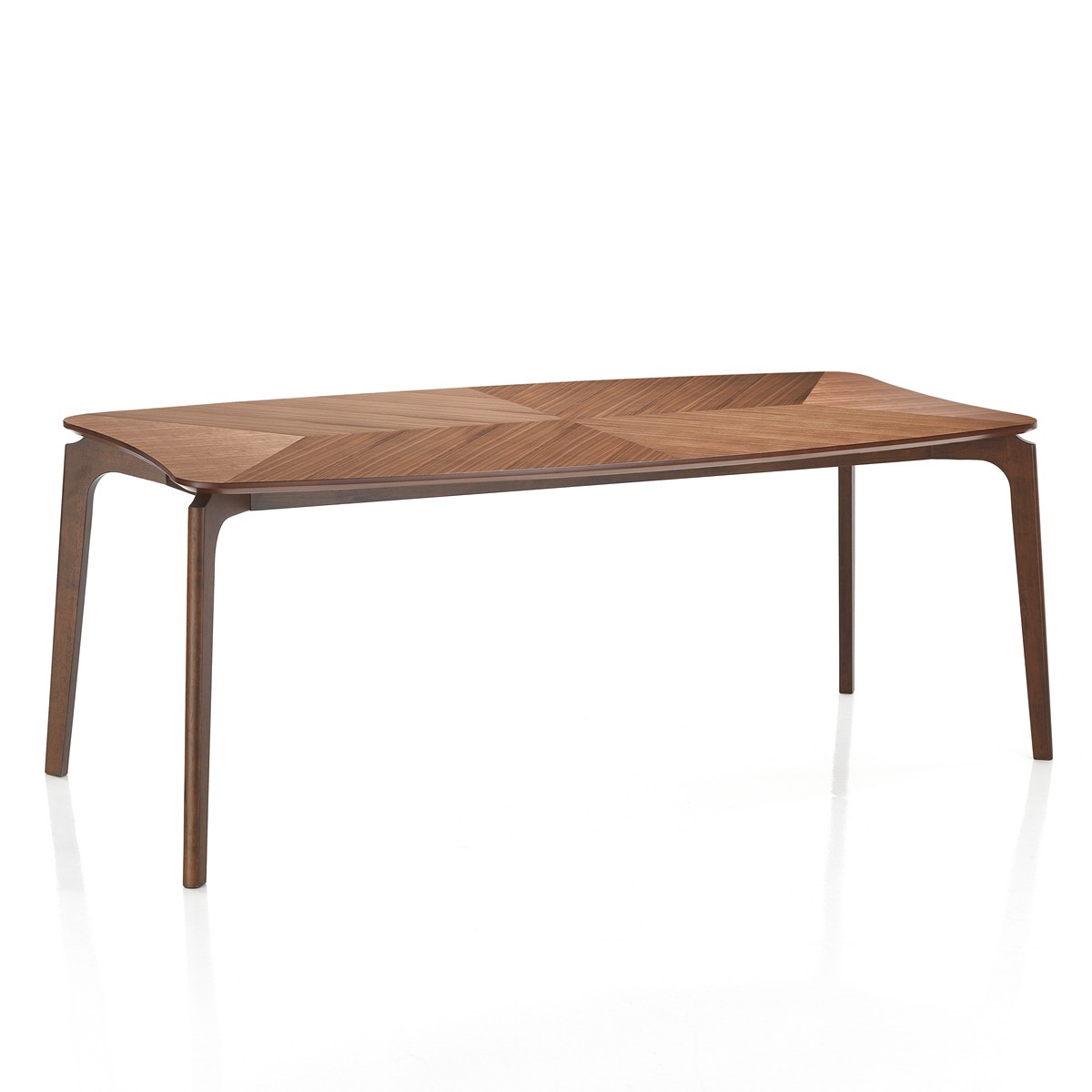 Tavolo tavolo fisso SOFIA -in legno massello tinto finitura Noce scuro - immagine 3