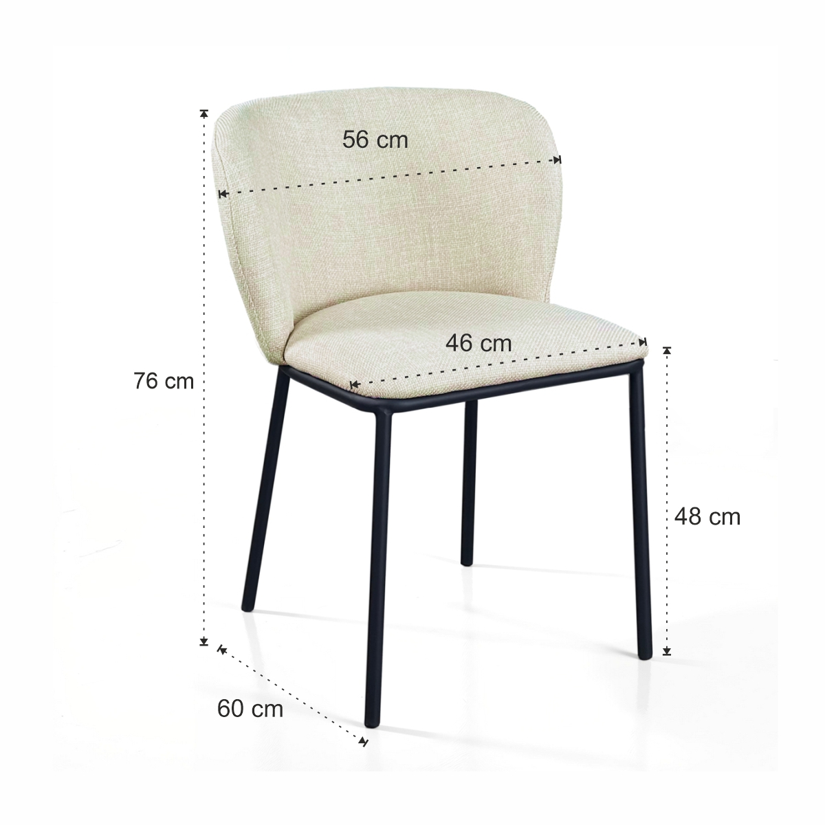 Sedia HANNINA imbottita colore Beige - immagine 6