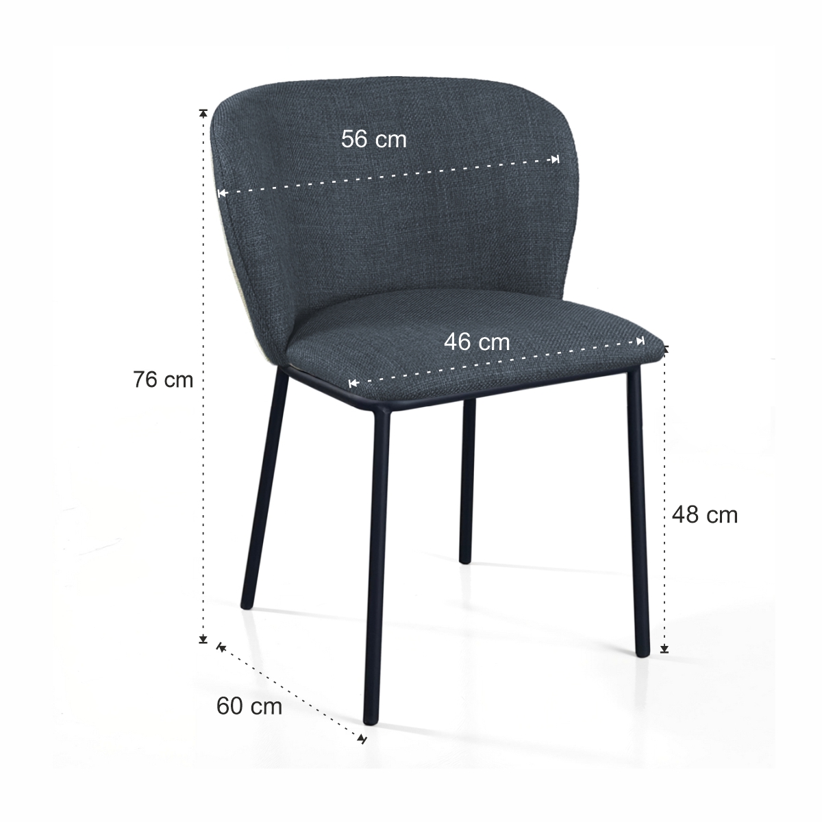 Sedia HANNINA imbottita colore Grigio - immagine 6