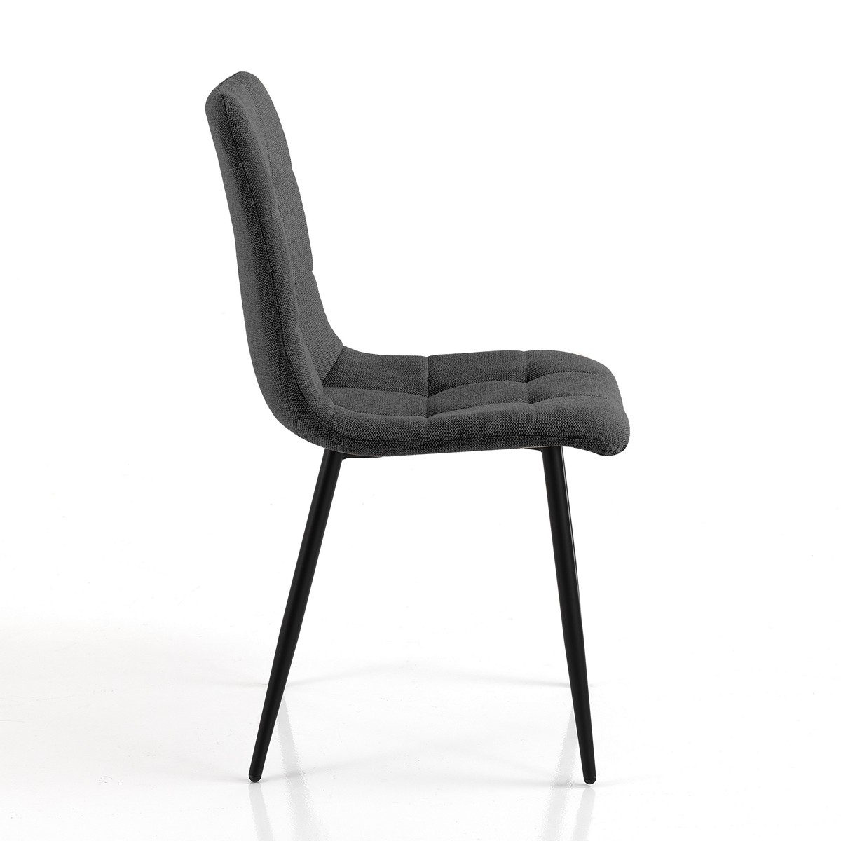 DENNIS sedia imbottita tessuto di colore Grigio Scuro – Sitandtable