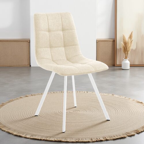 HENRY sedia imbottita - seduta imbottita rivestita in tessuto di colore Beige